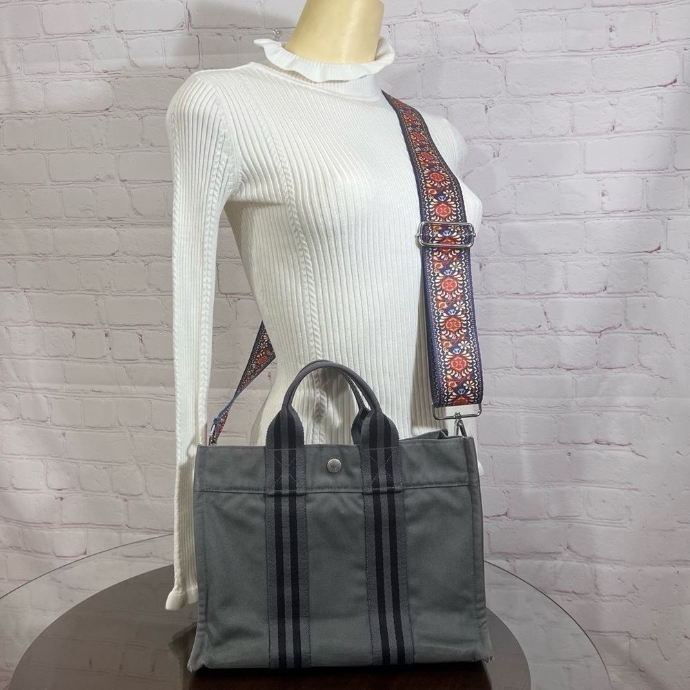 HERMÈS Fourre Tout PM. Mini Canvas tote with snap closures. “Distressed”… - Picture 2 of 16